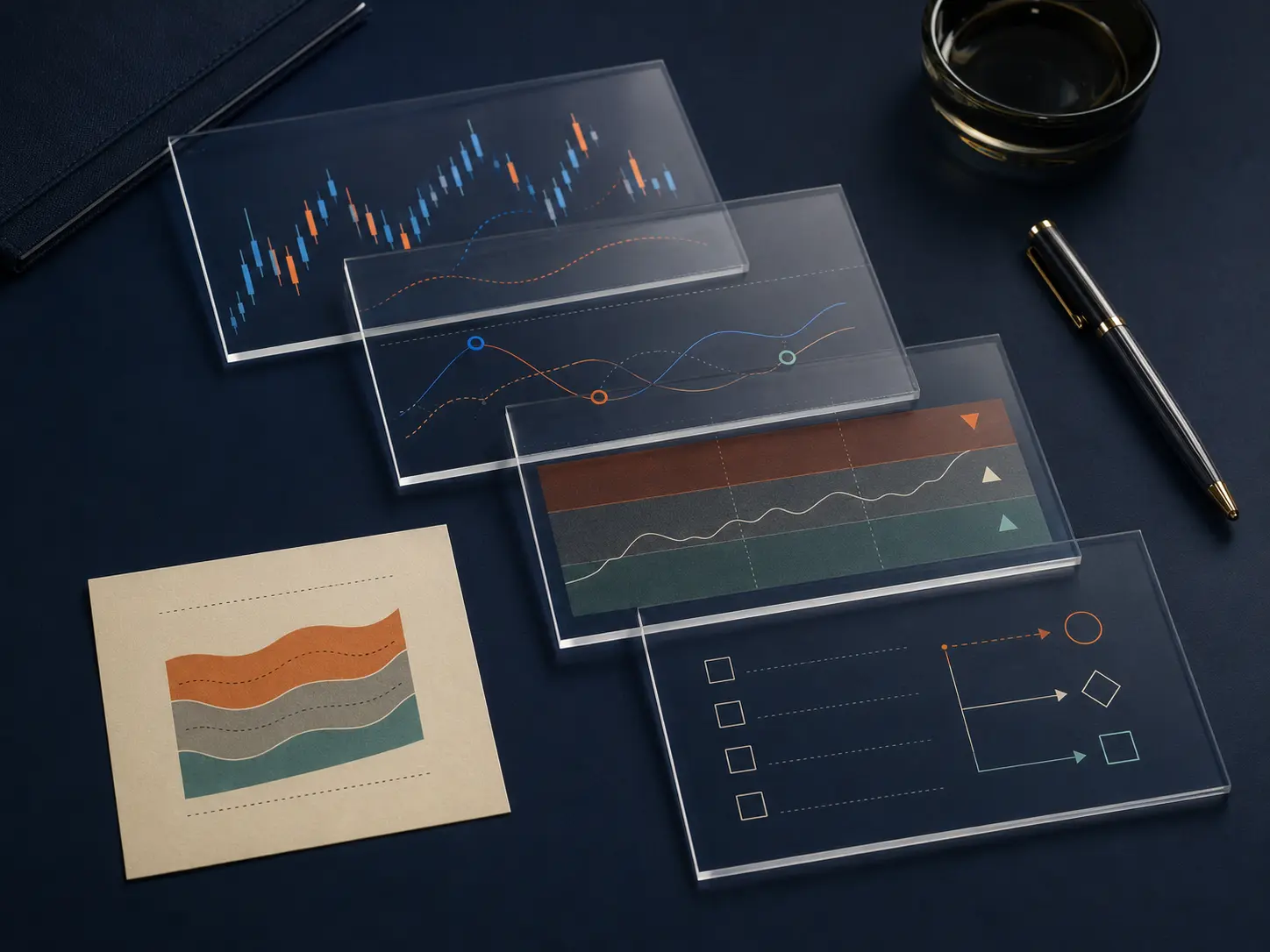 Abstract chart analysis arranged for clear decision making